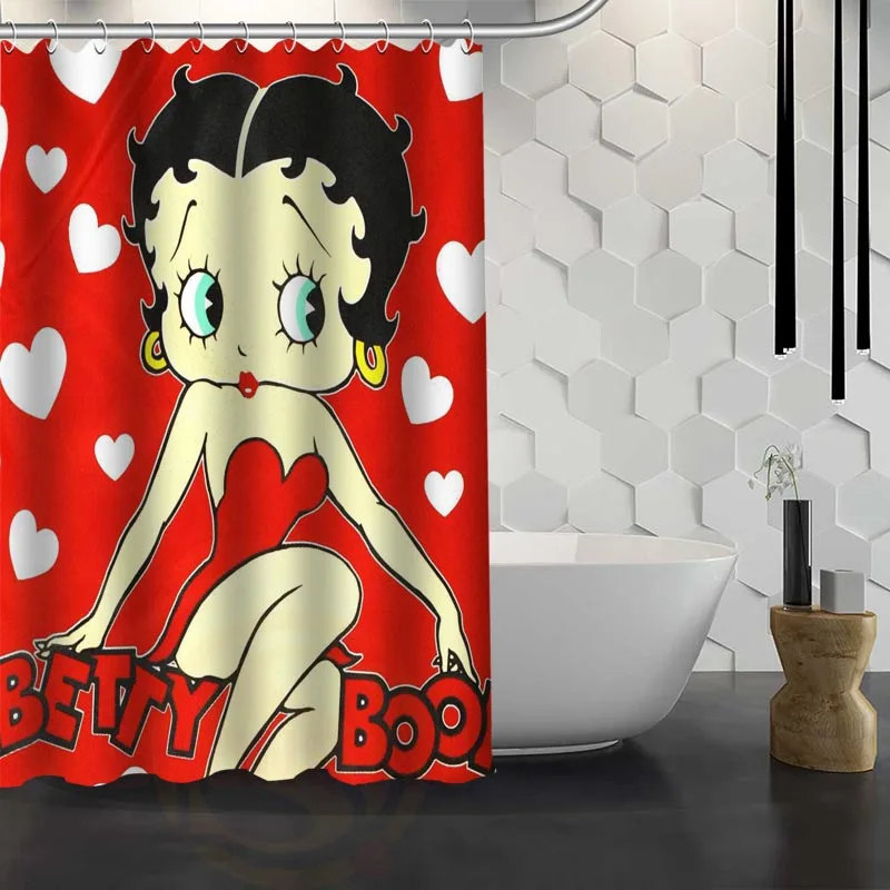 Лидер продаж пользовательские Betty Boop душ Шторы Водонепроницаемый Ткань душ Шторы для Ванная комната F# y1-17 - Цвет: Многоцветный