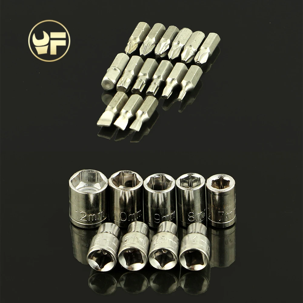 YOFE 25 шт. Набор торцевых головок и бит с адаптером Отвертка головок|socket bit set|socket