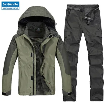 

Men Summer Fishing Outdoor Waterproof Travel Hiking Quick Dry Jackets Plus Size Camping Trekking Trousers Suit Pant Windproof