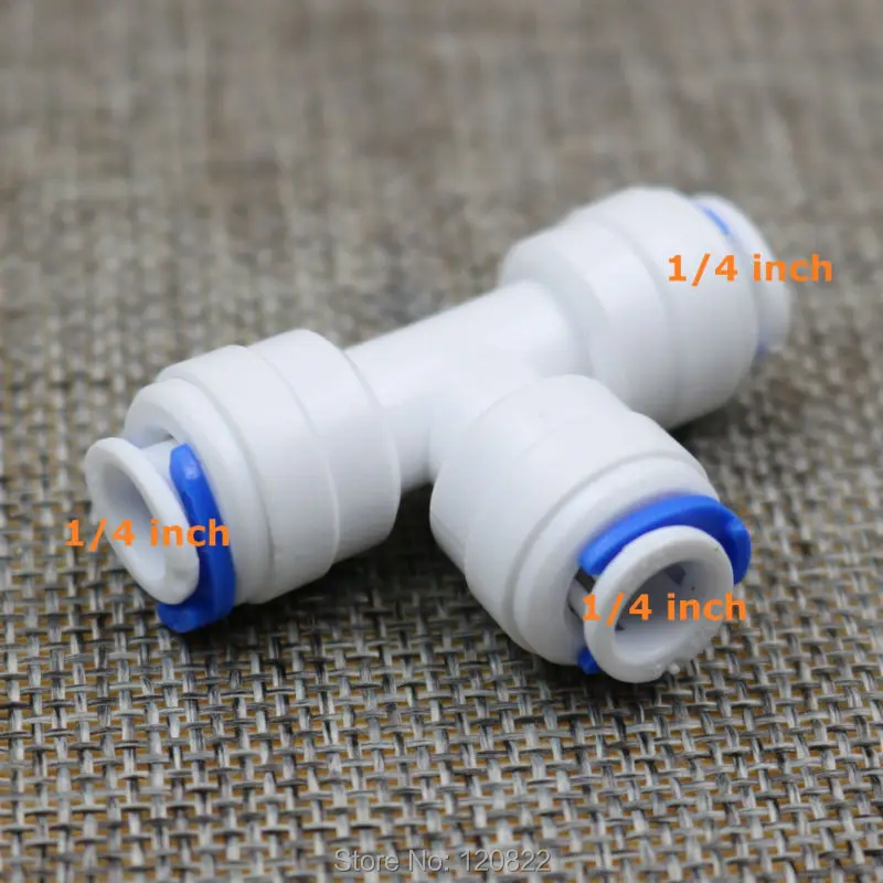 

6pcs/lot Equal Straight 1/4" OD Hose Quick Connection Push Connect Type T Water Connect Fitting Reverse Osmosis Aquarium System