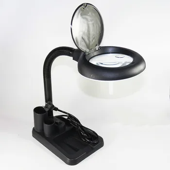 

EU US UK AUS Plug Crafts Glass Lens 40 LED Desk Magnifier Lamp Light 5X 10X Magnifying Desktop Loupe Repairing Tools