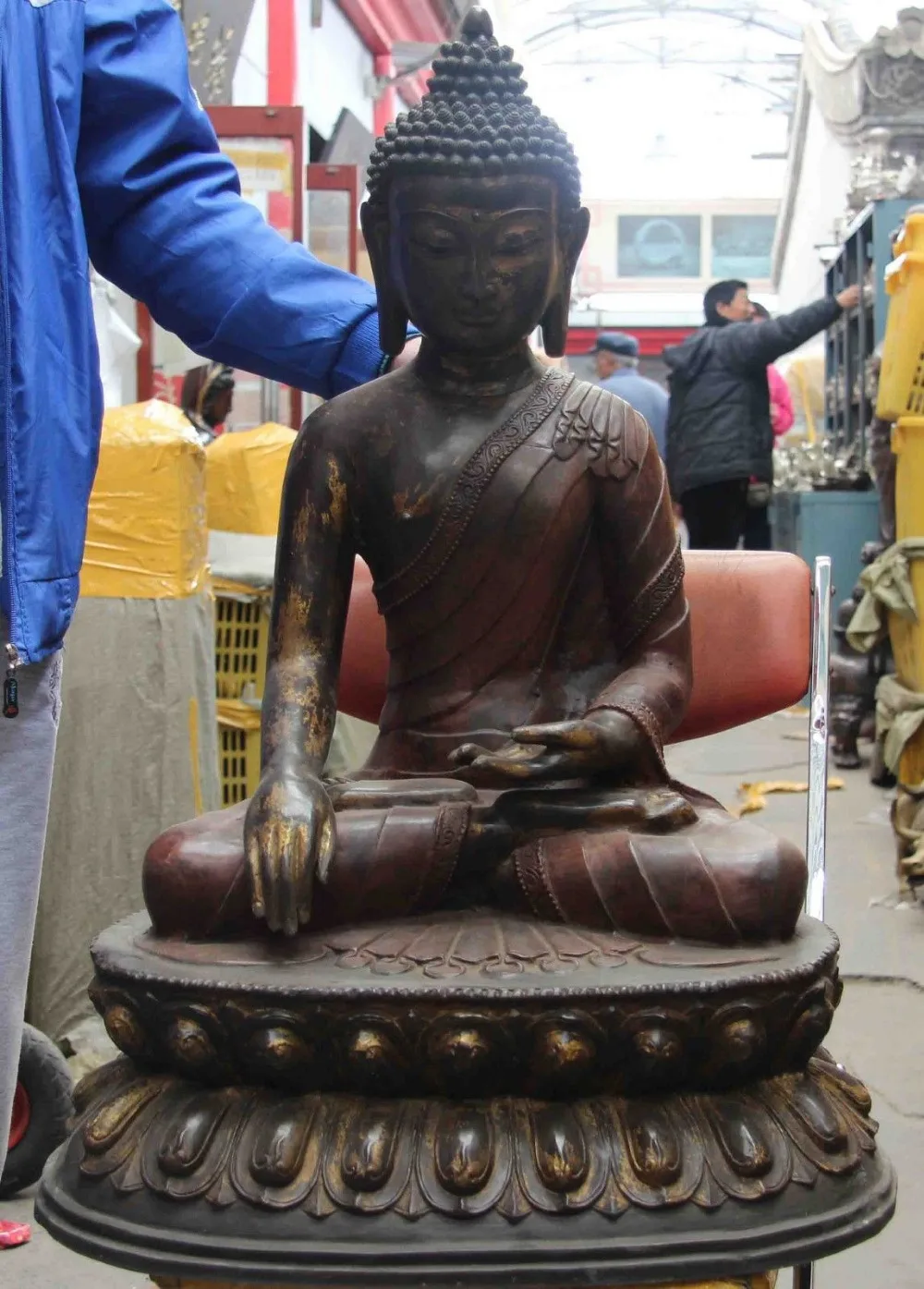 

xd 001721 Tibet Buddhism Temple Copper Bronze RuLai Shakyamuni Tathagata Buddha God Statue