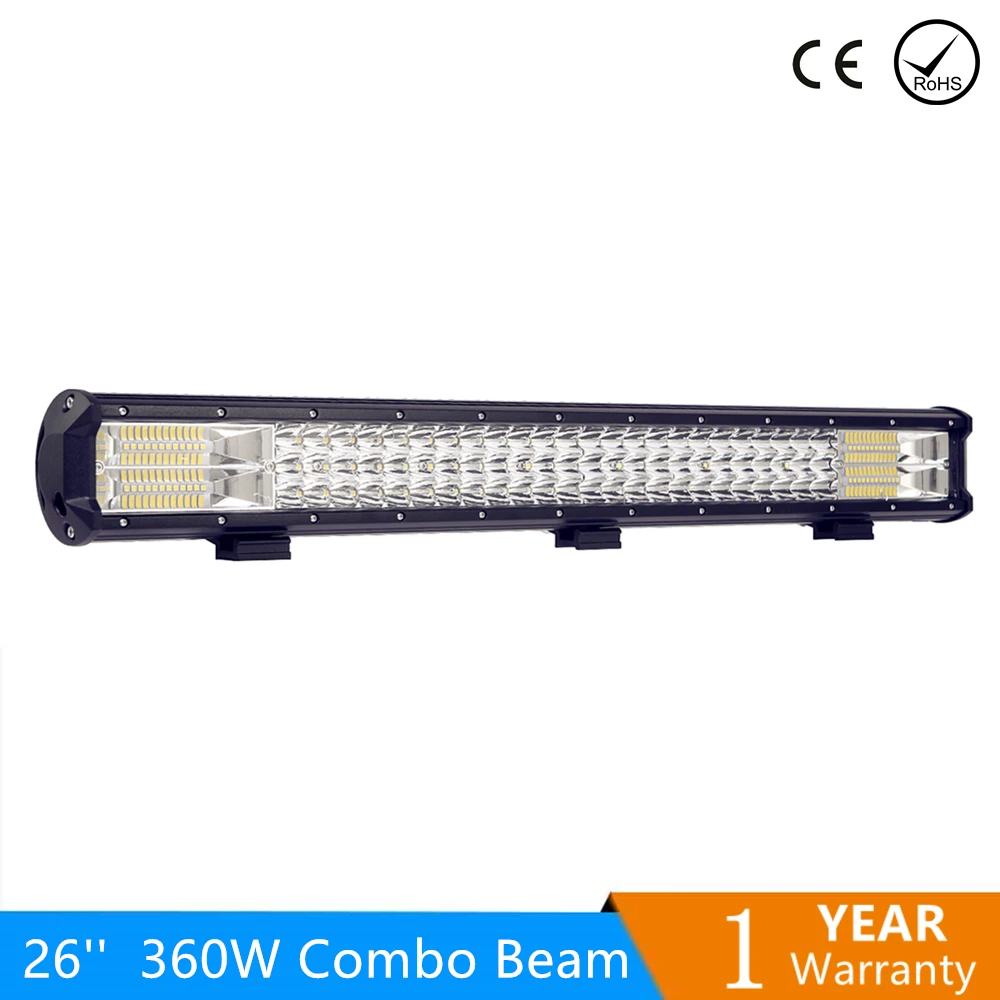

26 inch 360W 3-Row LED Offroad Light Bar Combo Beam Led Work Light Bar for Car Truck SUV ATV 4WD Trator 4x4 Led Bar 12v 24v DC