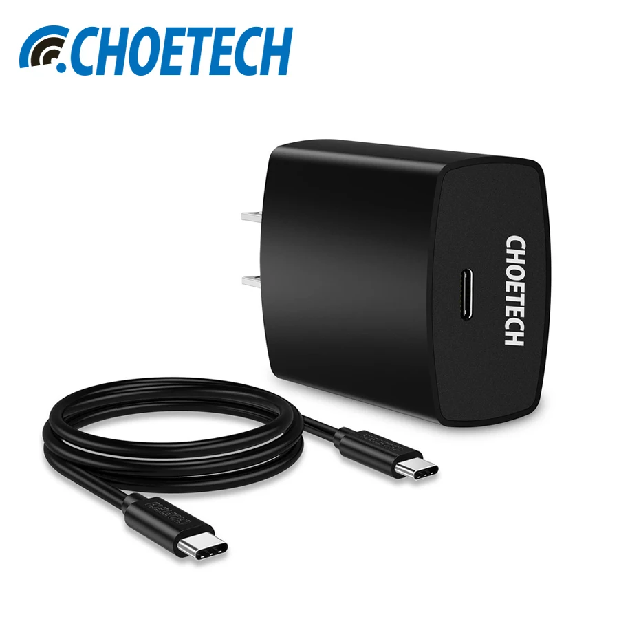 CHOETECH 18W Power Delivery Type C Wall Charger Mobile Phone USB PD Chargers For Samsung Galaxy