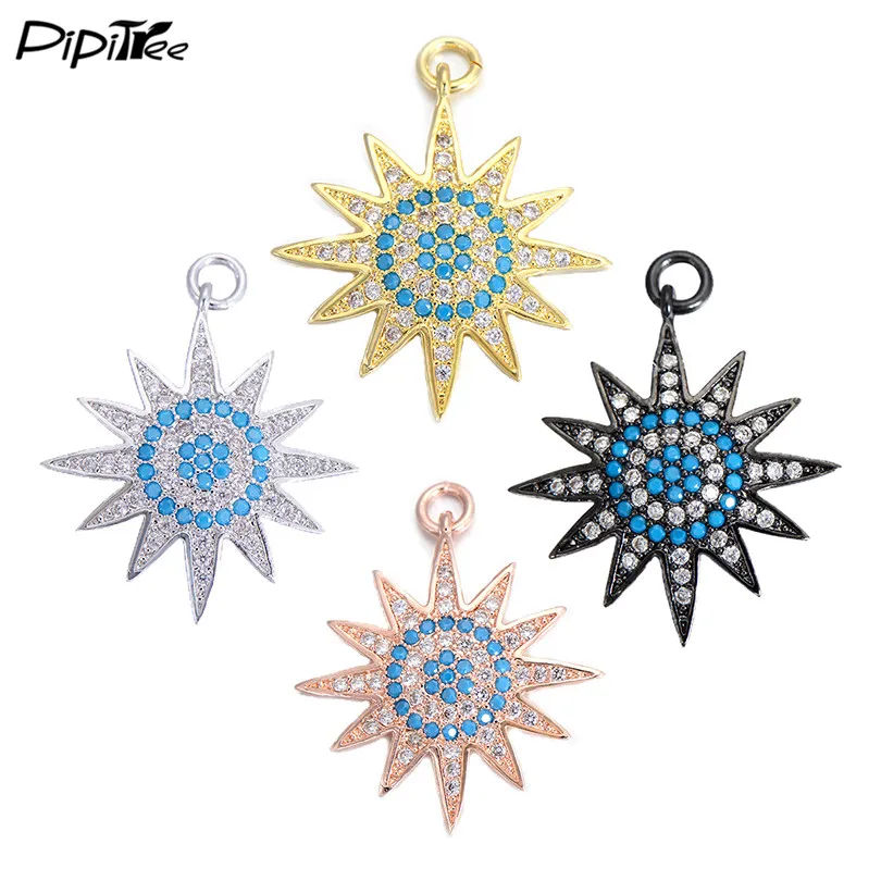 Pipitree Многоцветный CZ Циркон Большая звезда амулеты fit браслет кулон изготовление