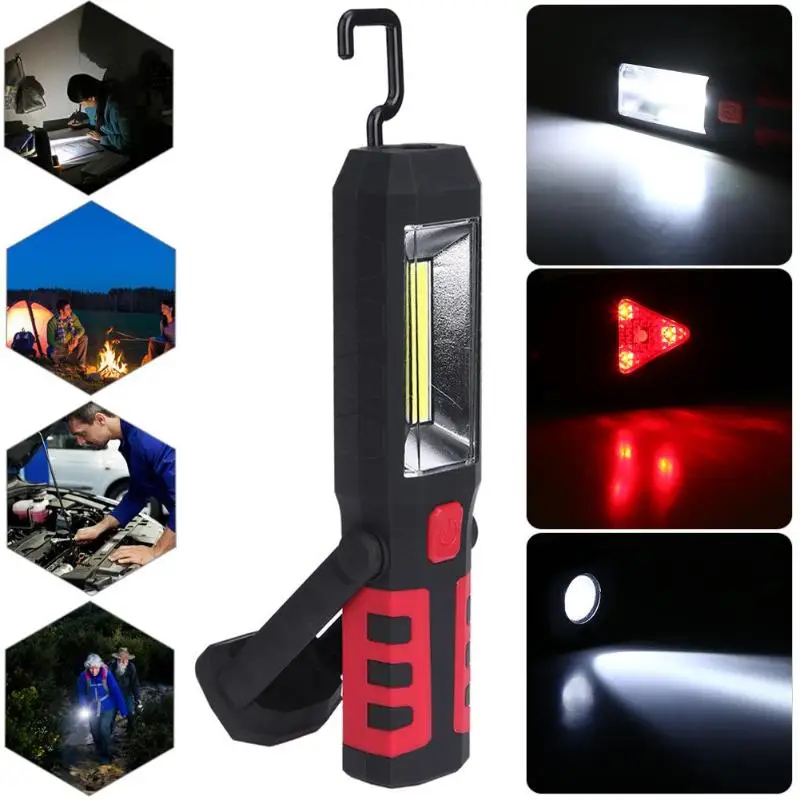 

Powerful Portable 3000 Lumens COB LED Flashlight Magnetic Rechargeable Work Light 360 Degree Stand Hanging Torch Lamp For Work