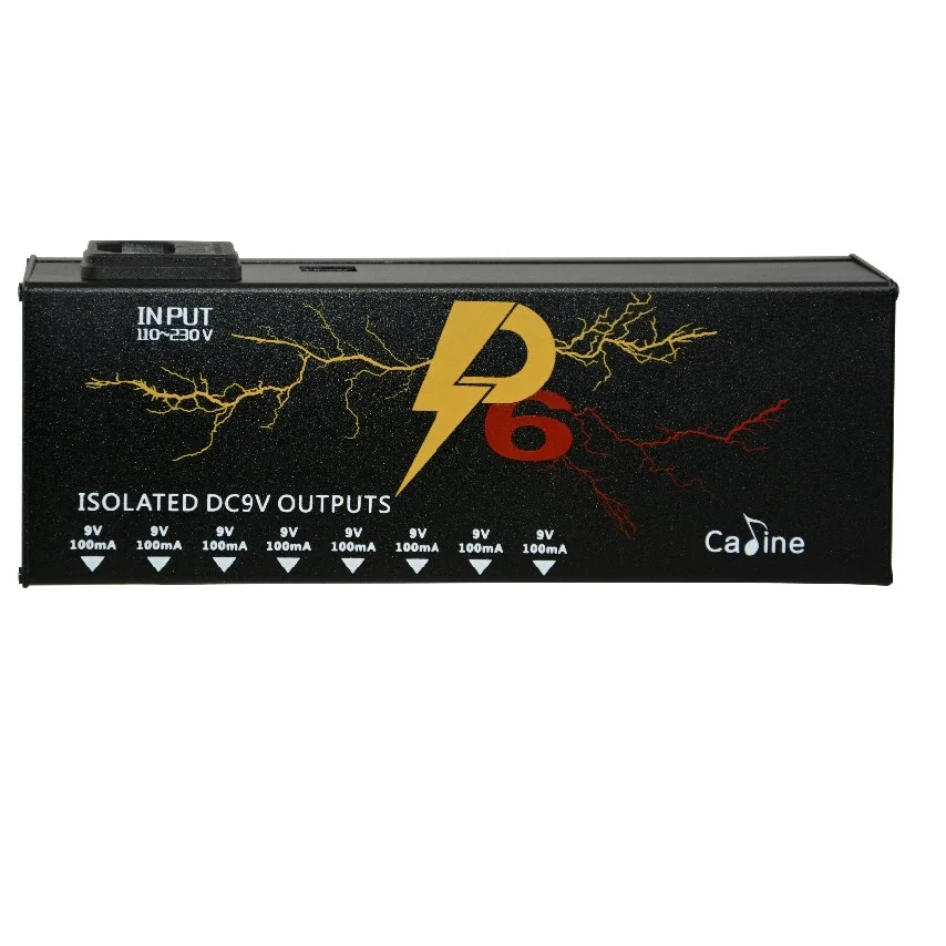 

New Arrival Caline P6 Power Supply for Guitar Effect Pedals 8 Isolated Outlets 110V-120V 220V-240V DC 9V Power True Isolated