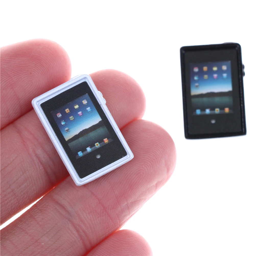

1 Pcs mini 1/6 /1:12 Dollhouse Miniature Scale Dolls Laptop Computer Tablet PC Model Alloy White And Black Color