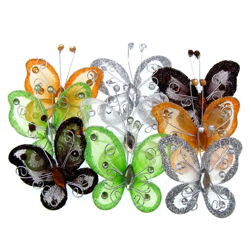 10 шт. бабочки из органзы 2 дюйма|butterfly mesh|butterfly for decorationbutterfly nylon |