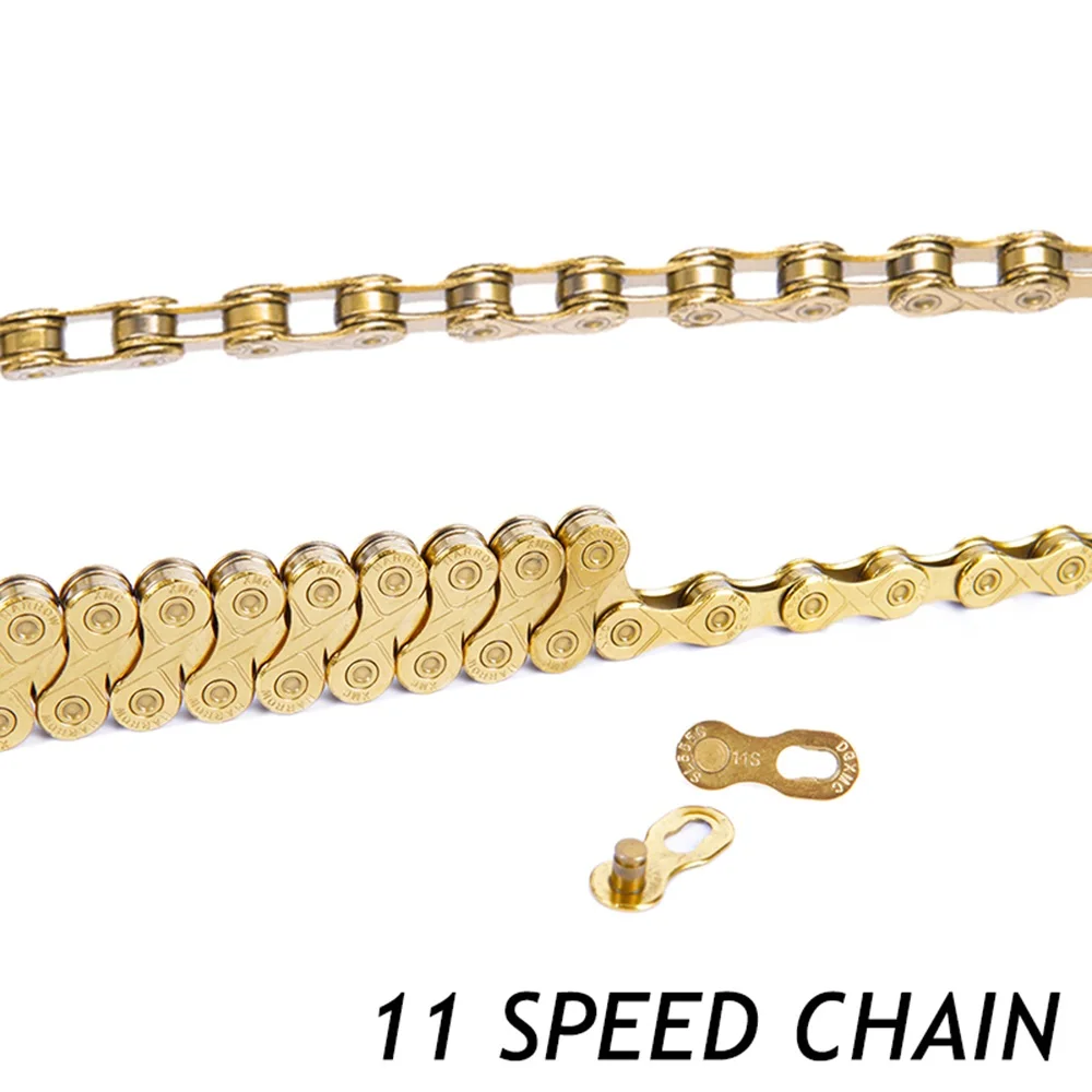 

Bike Chain 11 Speed 116L 11S 22S 33S MTB Mountain Bike Road Bicycle Parts Durable Gold Golden Chain for Parts K7 System