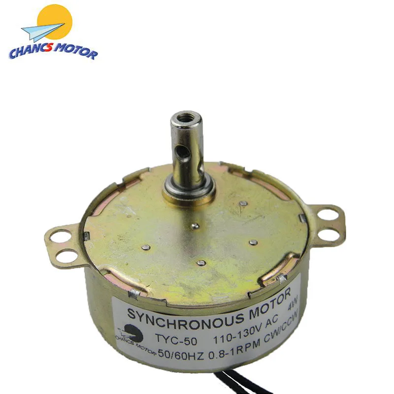 

CHANCS TYC50 Low Speed Synchronous Motor 110V AC 0.8-1RPM CW/CCW Small Permanent Magnet Synchron Electric Motor For Art Project