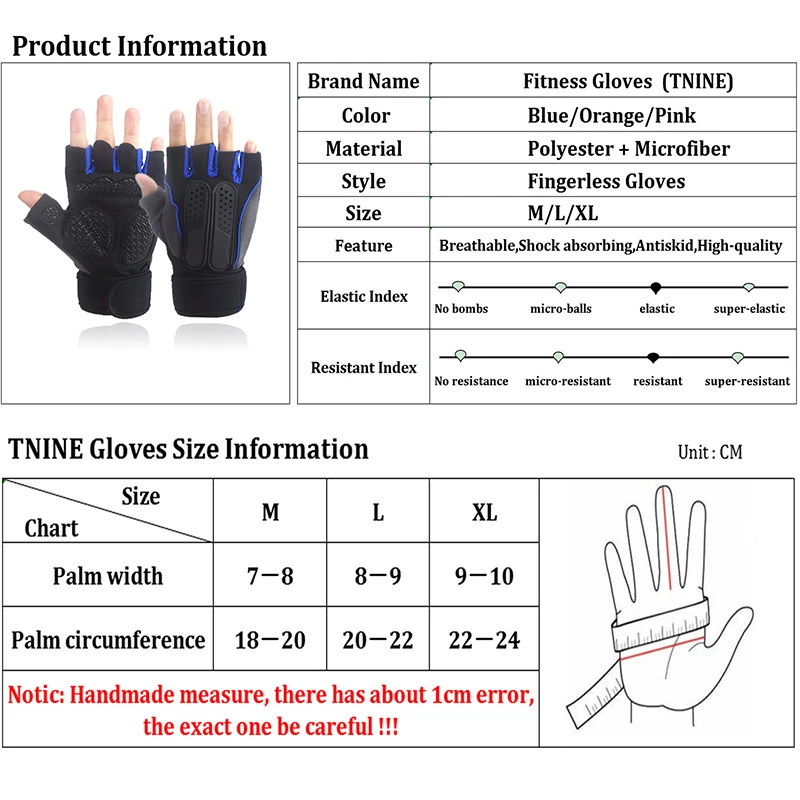 Sports Gym Gloves for Powerlifting Bodybuilding Training Exercise Men Weights Lifting Gloves Workout Gloves Gym Dumbbell Guantes