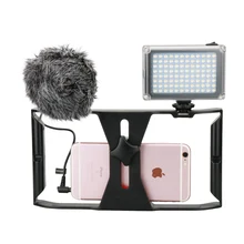 Ulanzi Smartphone Video estabilizador Kit con 96 Luz de vídeo Led w batería y Boya BY-MM1 micrófono para iPhone Samsung xiaomi