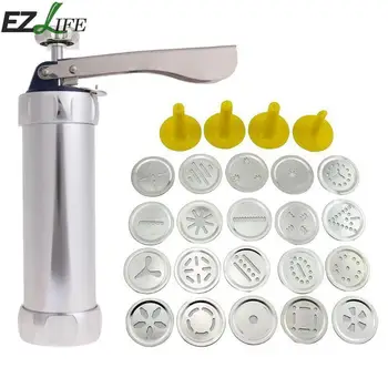

Aluminum Alloy Biscuit Extruder Cookie Mold Tools with 20 pcs Cookies Pattern Mold Baking Tools Cake Decorating Tools