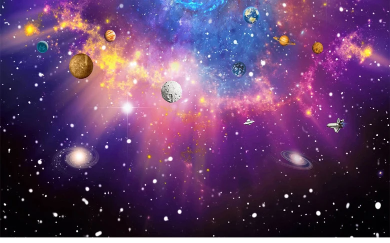 Mural 3D de techo Vistas a la Galaxia - Decomural3D