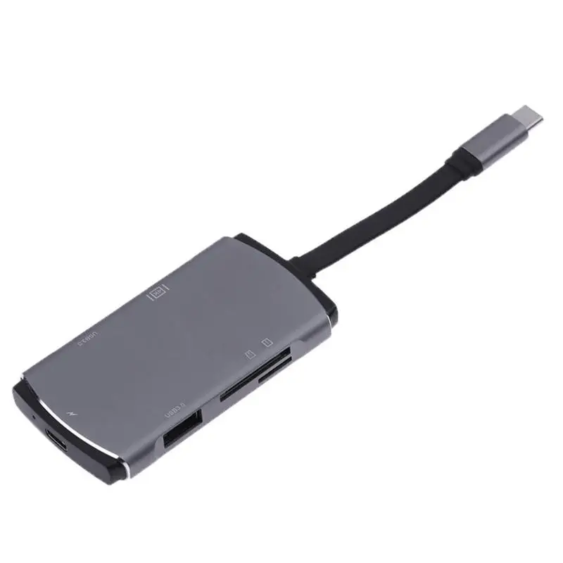 

7 in 1 USB 3.1 Type-C to HDMI 4K+ PD Charge+ USB 3.0+ TF Adapter Hub Card Reader hab for MacBook Notebook
