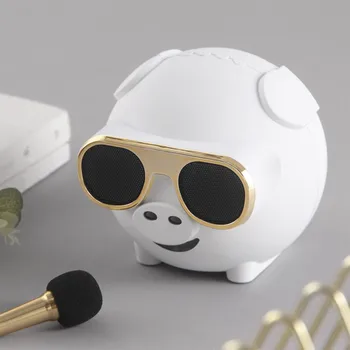 

Wireless Bluetooth Singing M60 Pig Shape Speaker With Microphone For Karaoke Portable Sound Box Bluetooth Column Radio Function