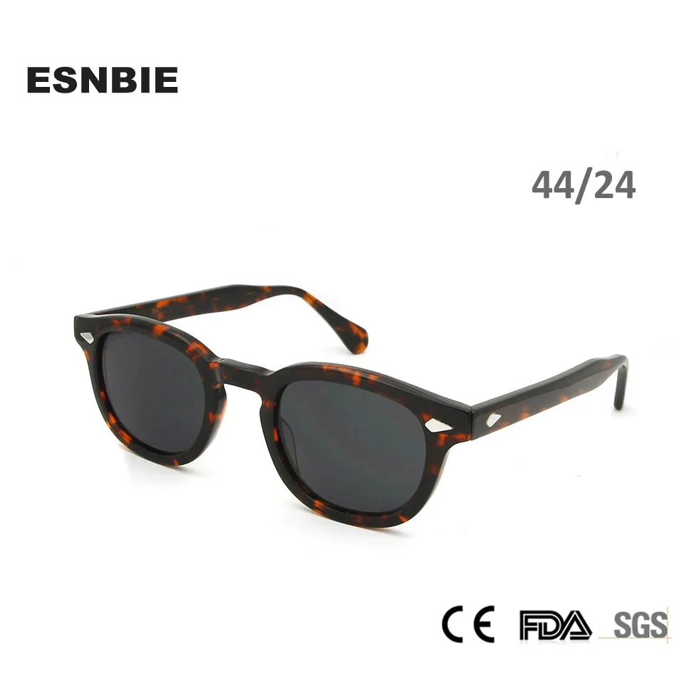 

ESNBIE Acetate Sunglasses Men Round Vintage Rivet Shades Retro Small Sun Glasses Women Oval Brand Designer Goggle Oculos De Sol