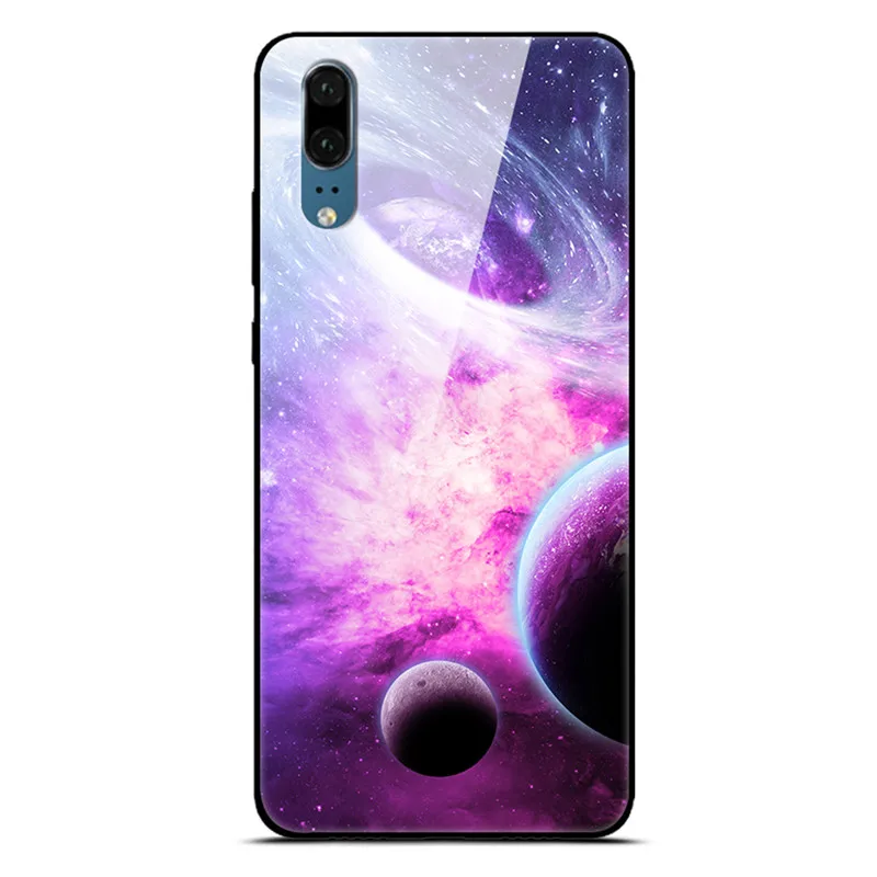 Для huawei P30 P20 Pro Lite чехол из закаленного стекла для телефона черный силиконовый чехол-Бампер для huawei P20 Lite P 30 Lite P20 Pro - Цвет: 24