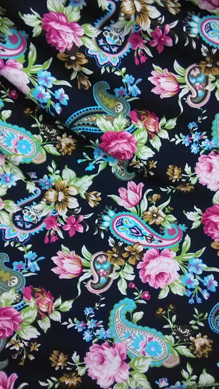 

165cm Width fashion rose printed flower fabric,elastic and elegant,moisture-absorbing,XERY884b