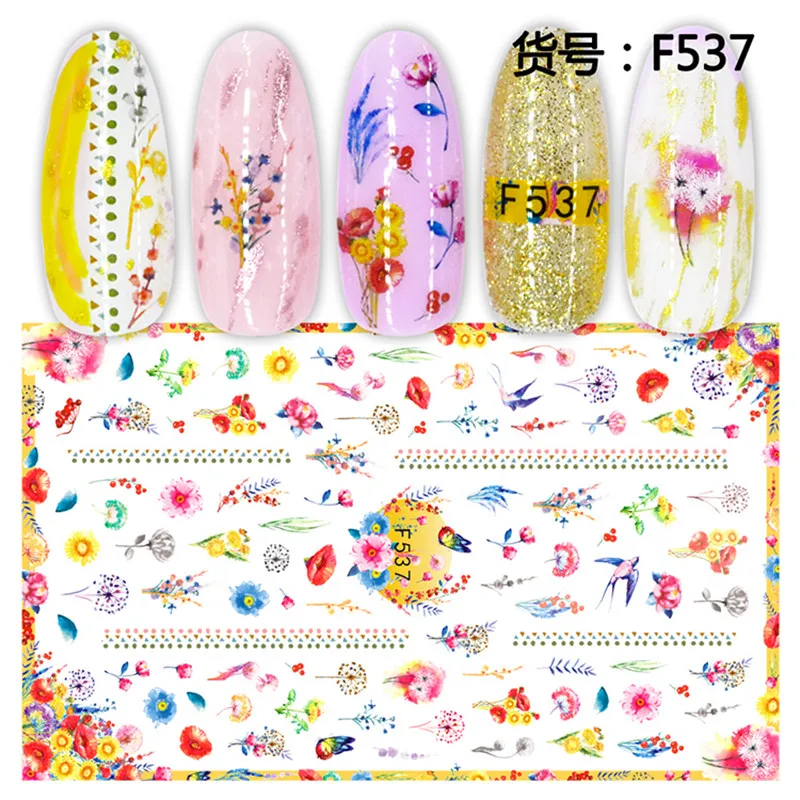 Супер тонкие самоклеящиеся милые животные цветы фрукты русская буква 3d переводные наклейки для ногтей маникюр Дизайн ногтей украшения аксессуары
