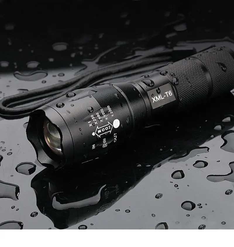 Ultra Bright Waterproof Hand Torch LED Flashlight CREE XML-T6 6000LM Zoomable Camping Hunting Lamp for Outdoor Bike Light 5 Mode (1)