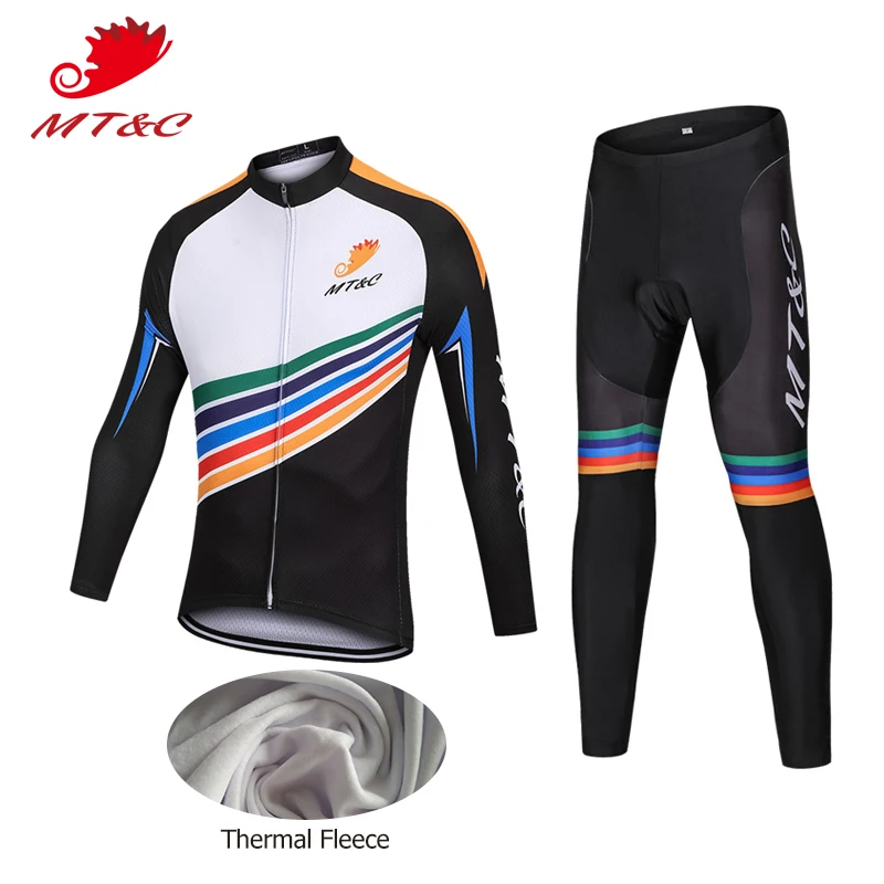 MT C Winter Man font b Cycling b font font b Jersey b font Set White