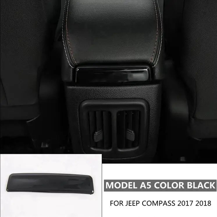 Аксессуары для Jeep Compass Украшение коробки подлокотника молдинг крышка комплект отделка красный синий матовый яркий карбоновое волокно черный - Название цвета: A5