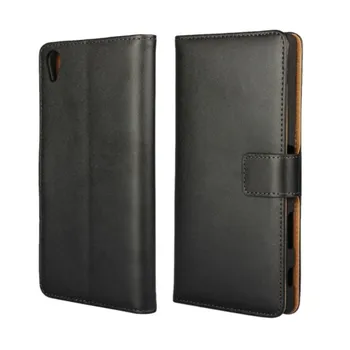 

1PCS New Arrive Genuine Leather Wallet Pouch Cover Case for Sony Xperia Z5 Premium/Plus/E6853 ID Card Holder Drop Shipping