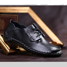 Классические мужские туфли из натуральной кожи в британском стиле; очень большие тапки большого размера; стильная кожаная обувь для прогулок в городе; большие размеры