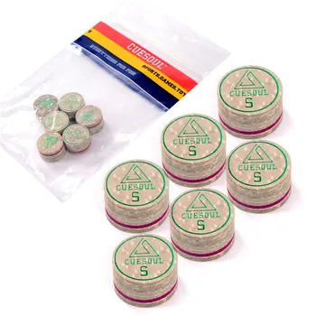 

6pcs/set Cuesoul 14mm Soft Baked Pig Leather Billiard Pool Snooker Cue Tips, High Quality and Free Shipping