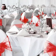 200 шт. 18.75*280 см 6 Цвет органзы Председатель Пояса лук крышка для банкета/свадьба/партии decoration'