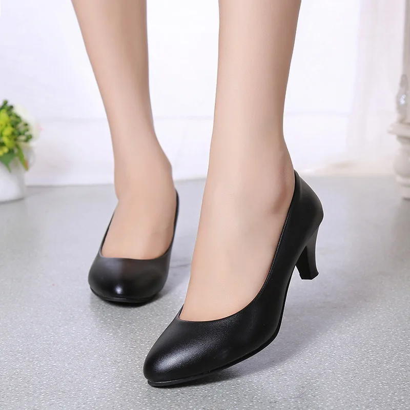  Four Seasons patent leather Low Heels Shoes Women Professional Shoes woman Shallow Mouth Work Shoes