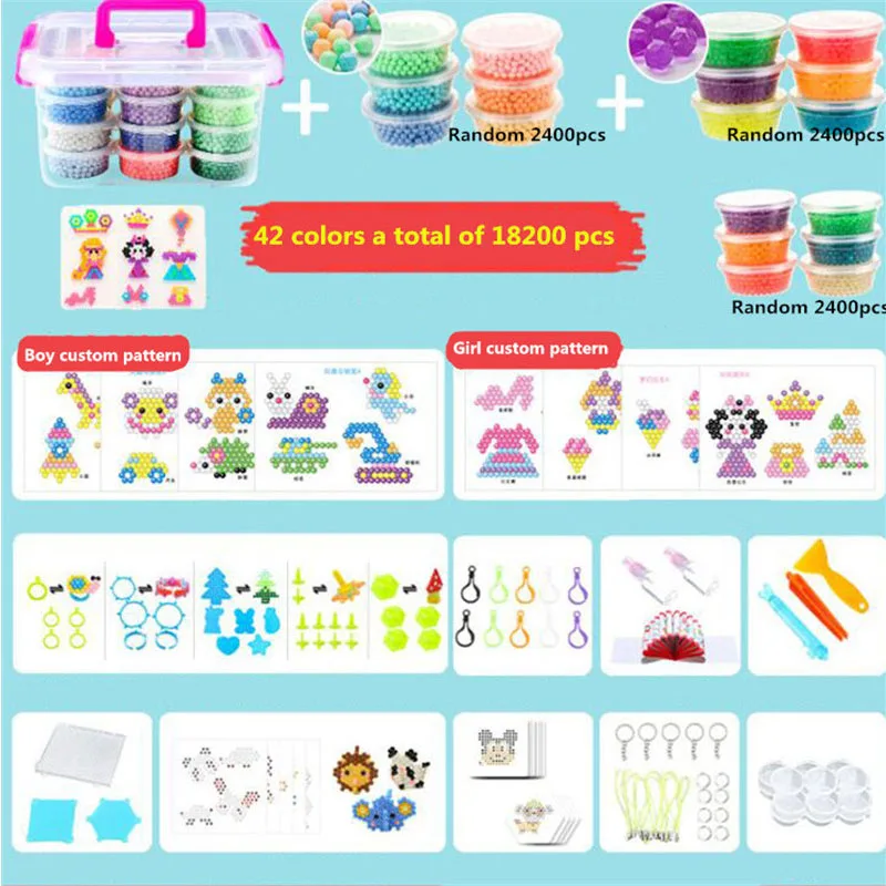 

New 18200PCS 3D Puzzle Toys Water Mist Magic Bead Diy Craft for Animal Molds DIY Hand Making Puzzles Toys Spell Replenish Beans