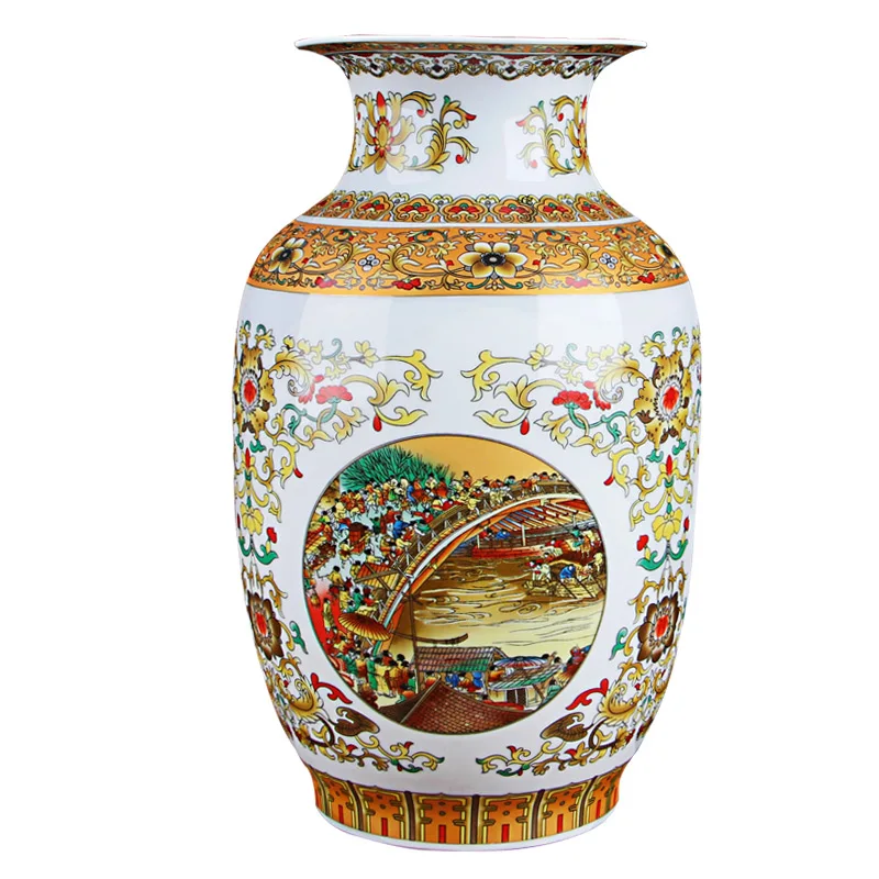 Керамическая ваза под старину Цзиндэчжэнь китайские фарфоровые вазы|chinese vase|golden
