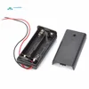 2 AA Battery Storage Case Plastic Box Holder with Cable Lead for 2 x AA Battery Soldering Conting Black ► Photo 1/4