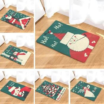 

Bath Mat Christmas Printed Suede Carpet Bathroom Mat Kitchen Floor Mat 50x80cm Toilet Rugs Home Decoration Living Room Carpet