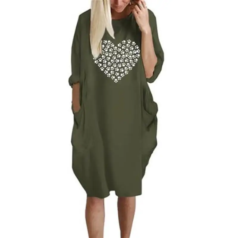 Dog Letters Print Dress Pocket Dress Maxi Vestidos Women Dresses Beach Cheap Clothes China Denim