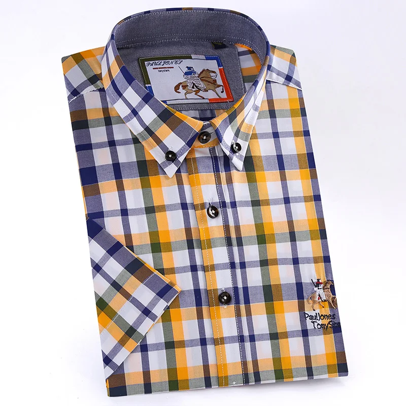Рубашка мужская с коротким рукавом в клетку из мягкого хлопка|shirt big size|mens dress
