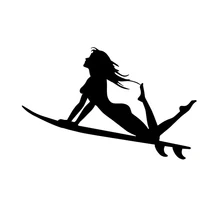 Autocollants en vinyle pour fille Sexy, 17x11CM, style de voiture intéressant, noir/argent, C7-0824