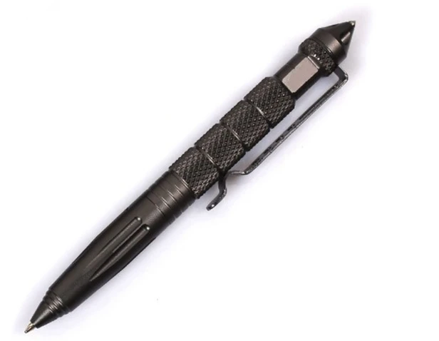 Многофункциональные практичные тактические ручки EDC алюминиевый стеклянный выключатель самообороны тактическая ручка выживания кемпинга инструмент для письма - Цвет: Серебристый