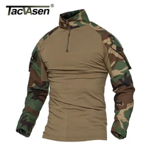 TACVASEN Python Camouflage Männlichen T-shirts Armee Kampf Tactical Military Männer Langarm T-Shirts WHFE-022