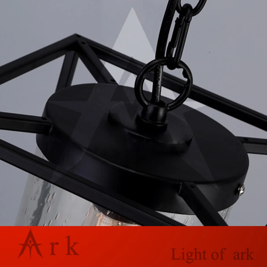 ARK LIGHT Винтажный Крытый открытый подвесной светильник американский черный железный прозрачный стеклянный кулон свет стеклянная лампа лампы