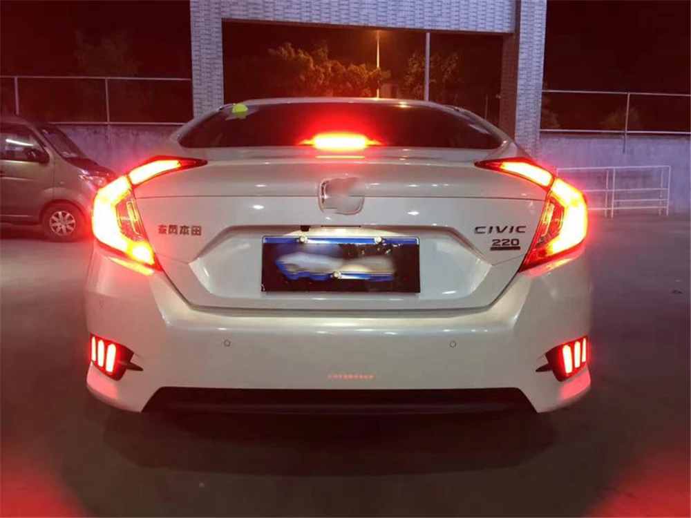 2 шт. 12 В светодиодный задний приводной светильник s задний светильник для Honda Civic светодиодные задние тормозные огни бампер лампа предупреждающий светильник