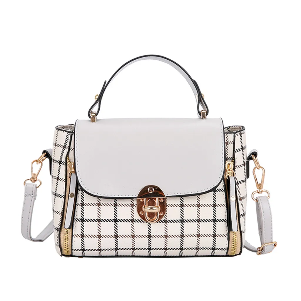 

Beach Bags For Women 2019 Female Bag Wild Plaid Portable Square Bag Vintage Single Shoulder Handbags Bags Diagonal Package