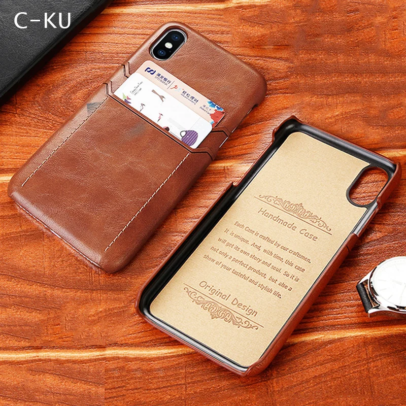 

Luxury PU Leather Wallet Card Holder Case for IPhone Xs Max Handmade Slim Hard Back Cover Coque for Iphone X XS XR 6 6S 7 8 Plus