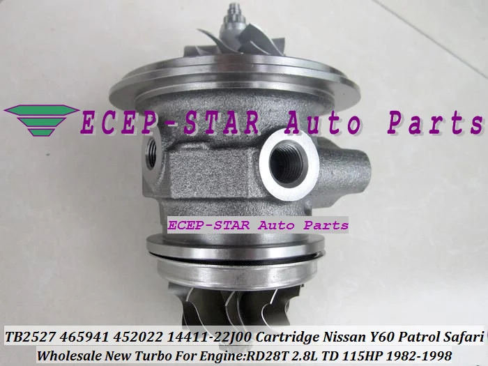 TB2527 465941-5005S 452022-0001 14411-22J00 Turbo CHRA Cartridge Turbocharger Core For NISSAN Y60 Patrol Safari 2.8L TD 1982-1998 RD28T 115HP (4)