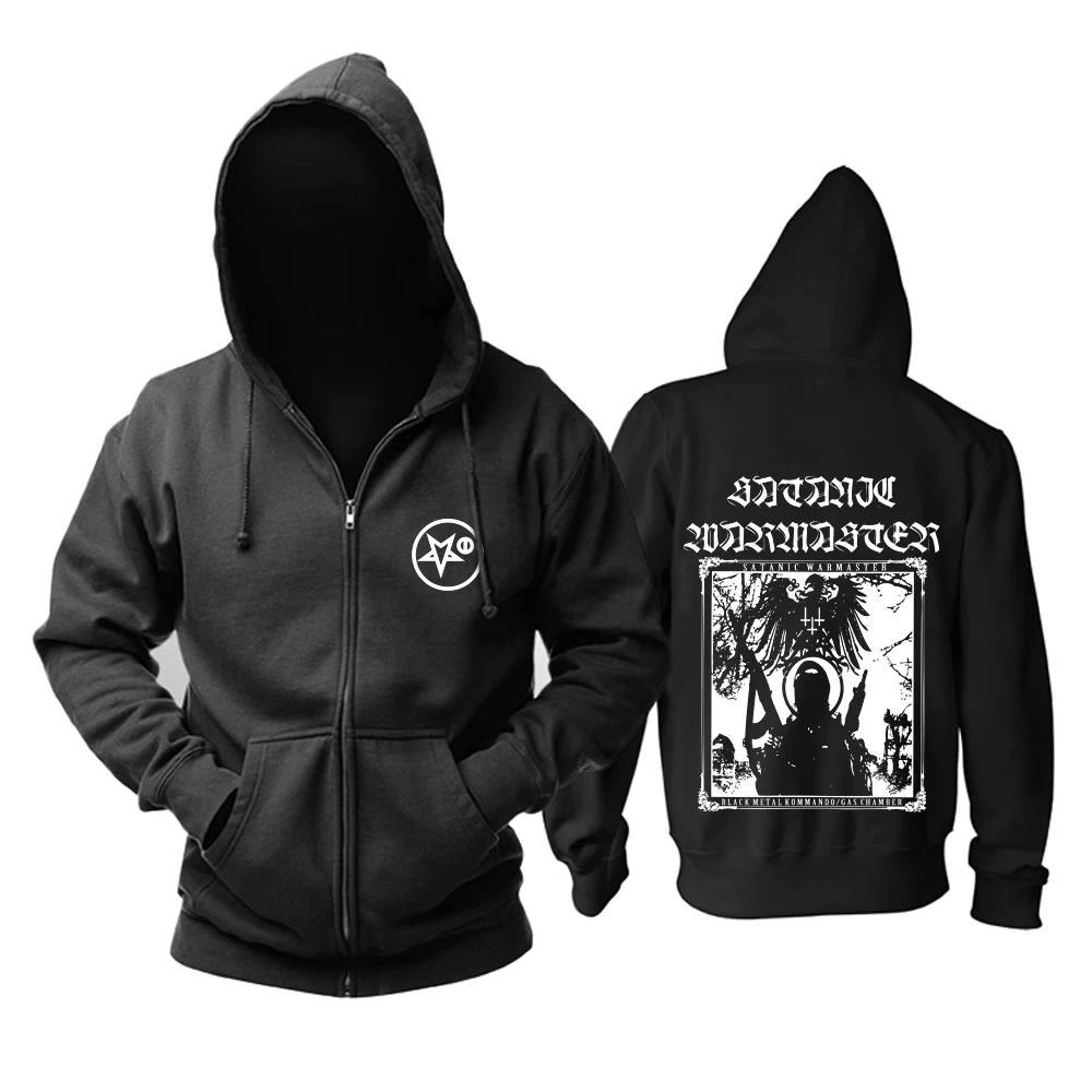 7 дизайнов на молнии Satanic warmaster хлопок рок черная толстовка куртка панк хардрок