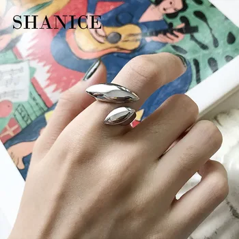 

925 Sterling Silver Open Ring Antique Geometric Smooth Surface Rings for Women Surfer Midi Ring Knuckle Surf Rings Party Punk