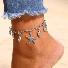 DIEZI летние, пляжные, в богемном стиле Морская звезда Shell женские браслеты для щиколотки Винтаж ножной браслет браслеты для сандалий Бохо DIY летние очаровательные ювелирные изделия